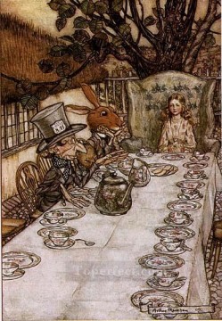  maravillas Pintura - Alicia en el país de las maravillas Una fiesta del té loco ilustrador Arthur Rackham
